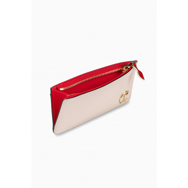 Christian Louboutin - Loubi 54 Zipped Card Holder in Patent Leather Neutral