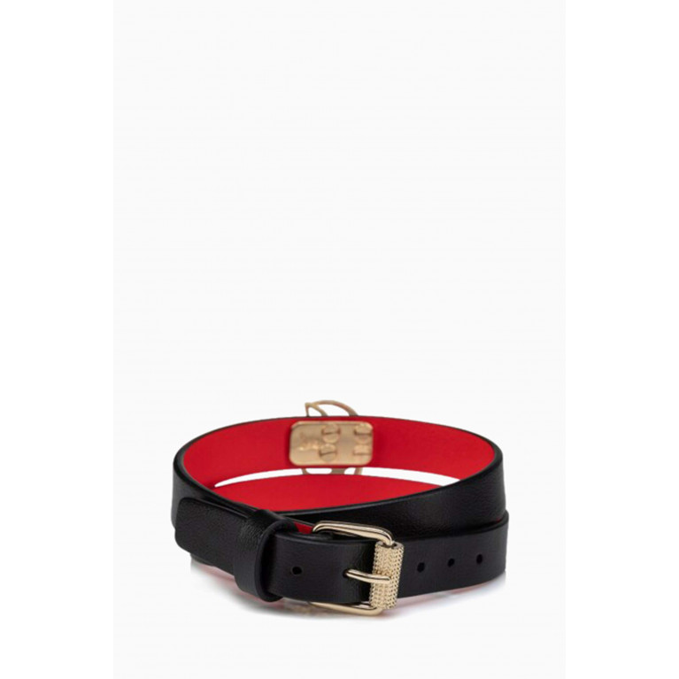 Christian Louboutin - CL Logo Double Bracelet in Calfskin Black