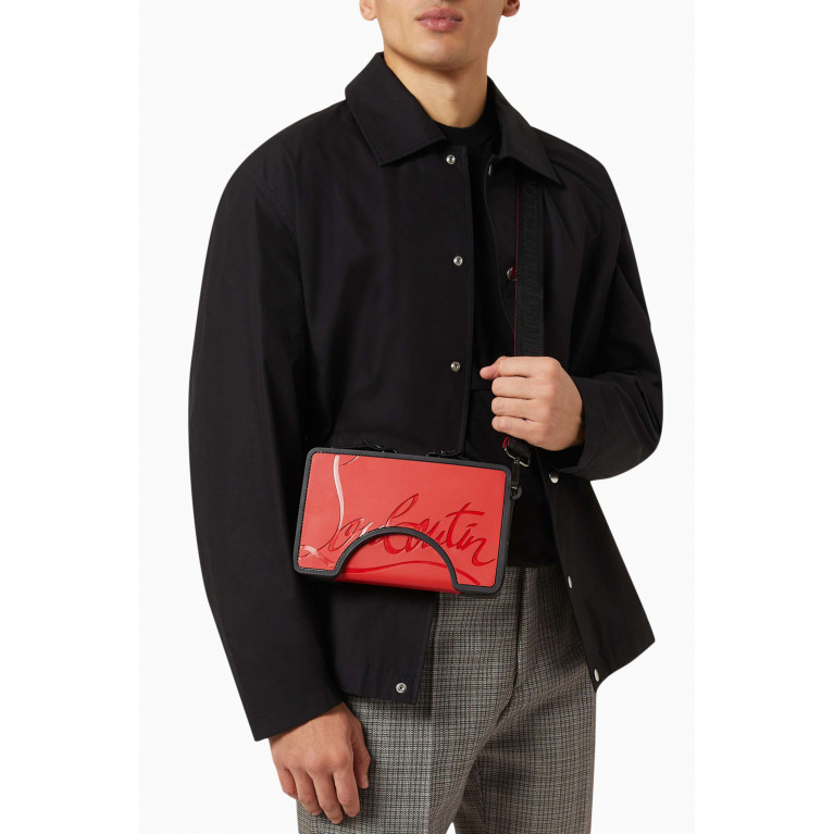 Christian Louboutin - Adolon Boxy Messenger Bag in Calfskin Leather & Rubber