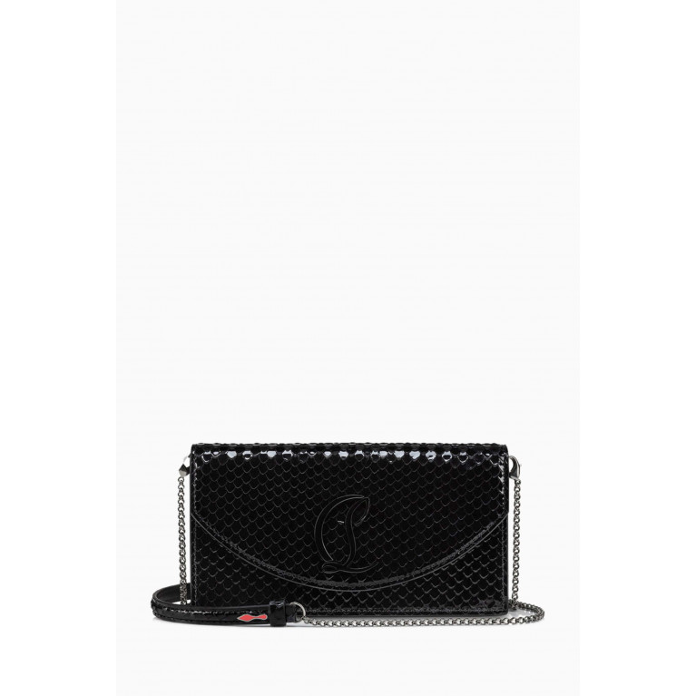 Christian Louboutin - Loubi54 Embossed Clutch Bag in Patent Leather Black