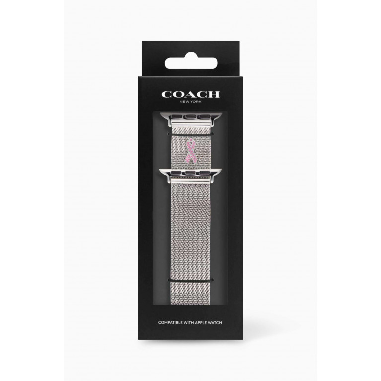 Coach - Apple Watch® Strap in Stainless Steel Mesh