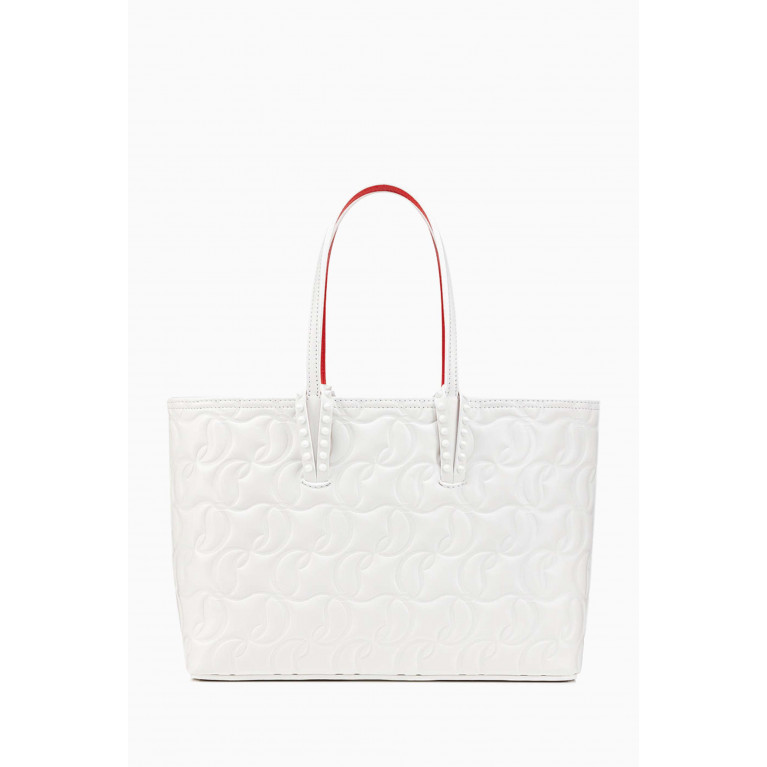 Christian Louboutin - Small Cabata Tote Bag in Embossed CL Nappa Leather White