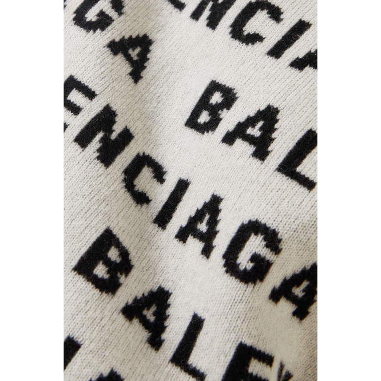 Balenciaga - All-over Logo Crewneck Sweater in Wool