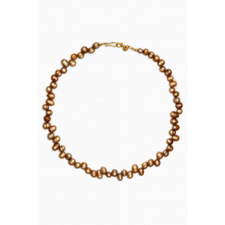 Sarah's Bag - Pearl Necklace in Gold-plated Brass