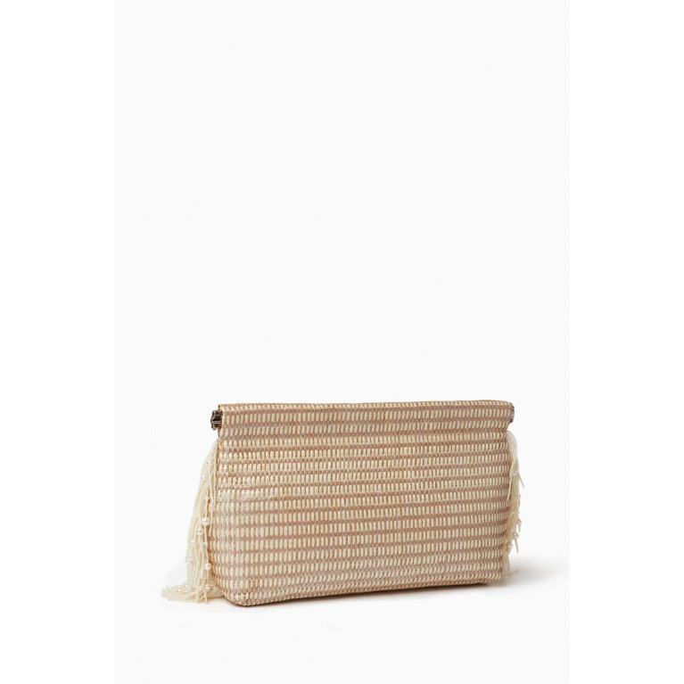 Sarah's Bag - Sea of Love Loulou Clip Clutch Bag in Straw