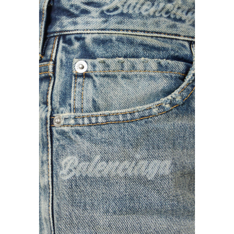 Balenciaga - All-over Logo Straight-leg Jeans