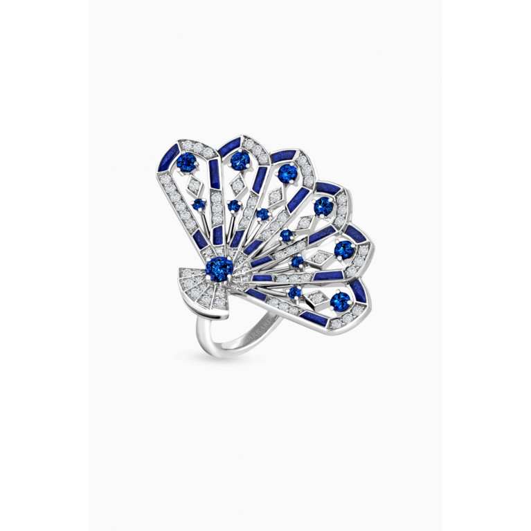 Garrard - Fanfare Symphony Lapis Lazuli & Blue Sapphire Openwork Ring with Diamonds in 18kt White Gold