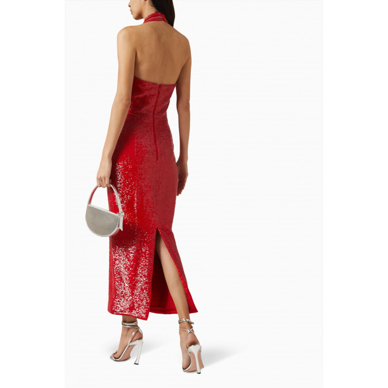 Rasario - Cut-out Midi Dress in Sequins