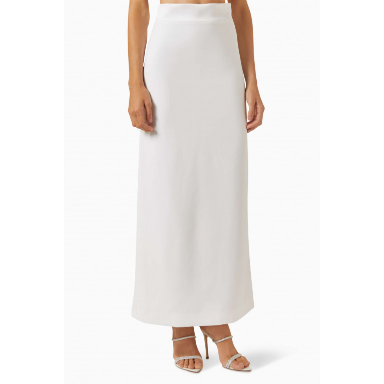 Gizia - High-waist Maxi Skirt White