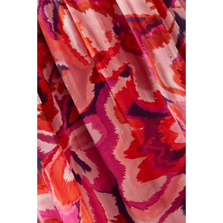 Gizia - All-over Print Maxi Dress in Organza & Chiffon