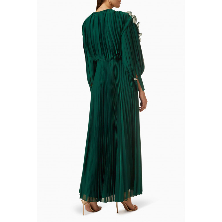 Gizia - Pleated Maxi Dress Green