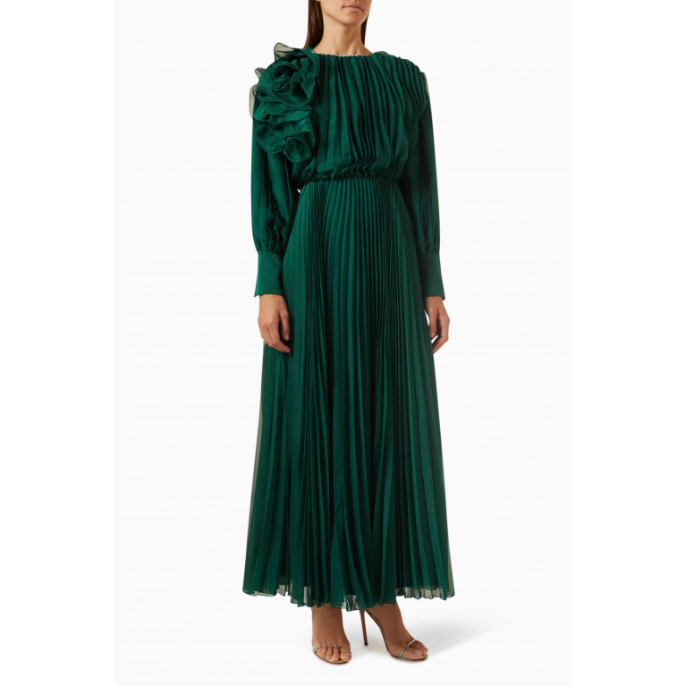 Gizia - Pleated Maxi Dress Green