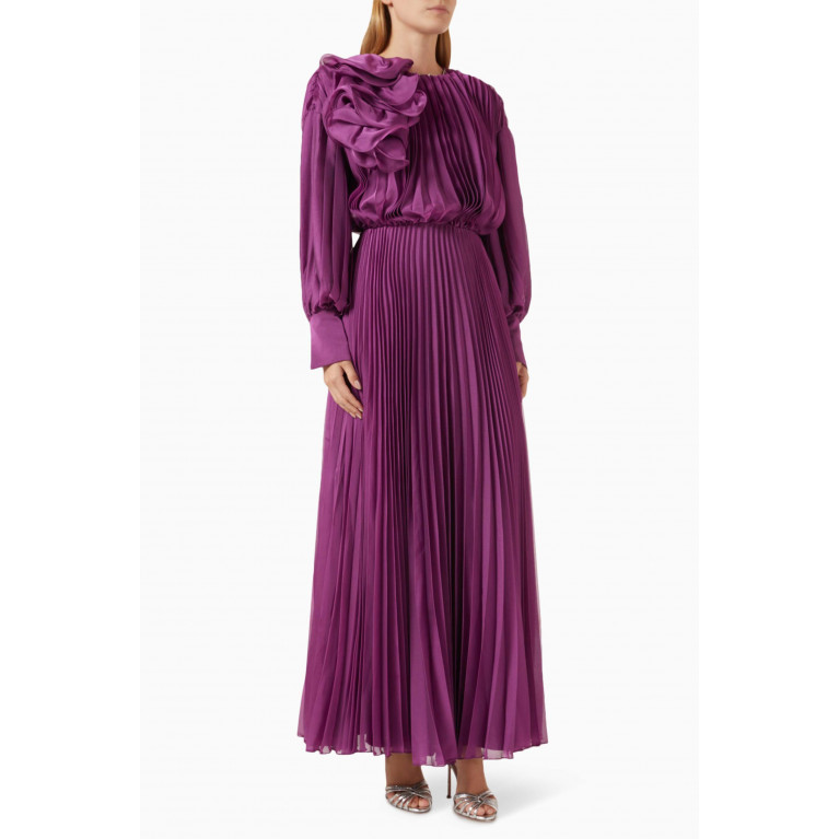 Gizia - Pleated Maxi Dress Purple
