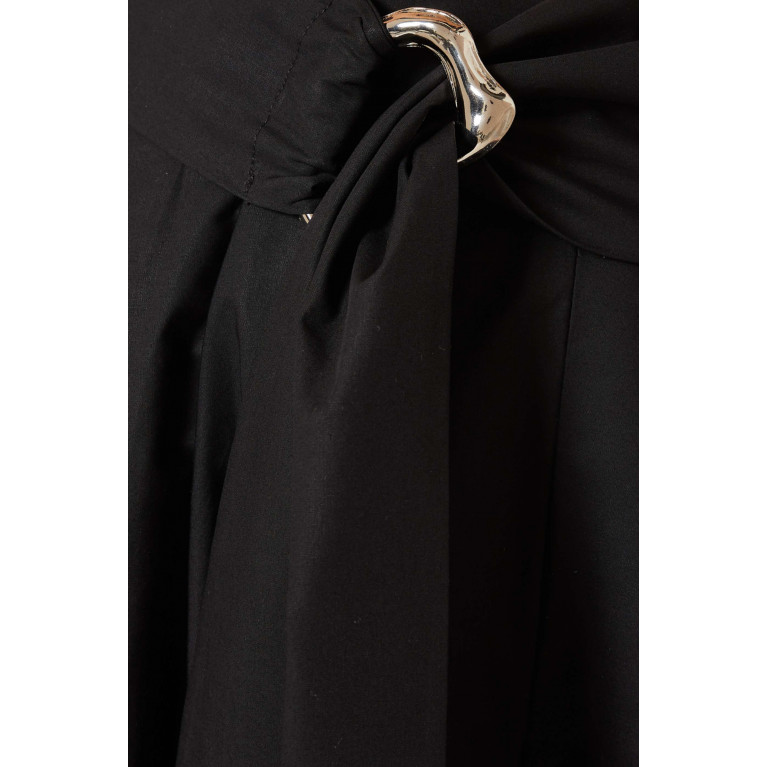 Gizia - Pleated Midi Skirt in Cotton-poplin