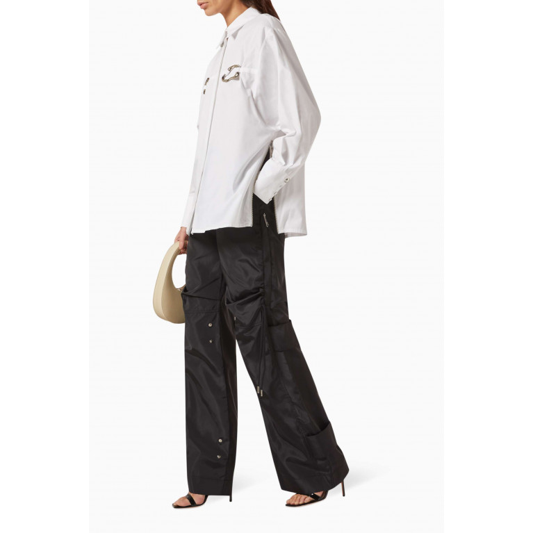 Gizia - Snap-button High-waist Pants