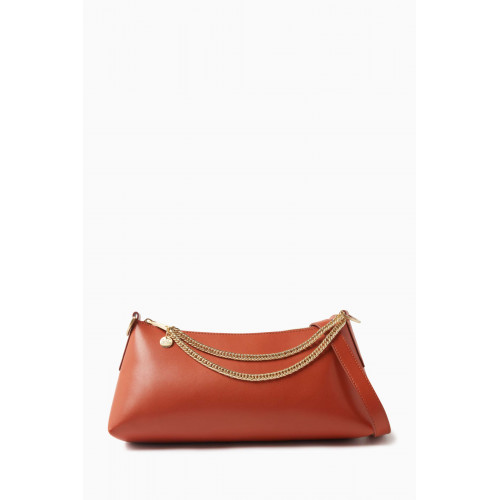 ZAC Zac Posen - Medium Posen Zip Top Shoulder Bag in Soft Leather Brown