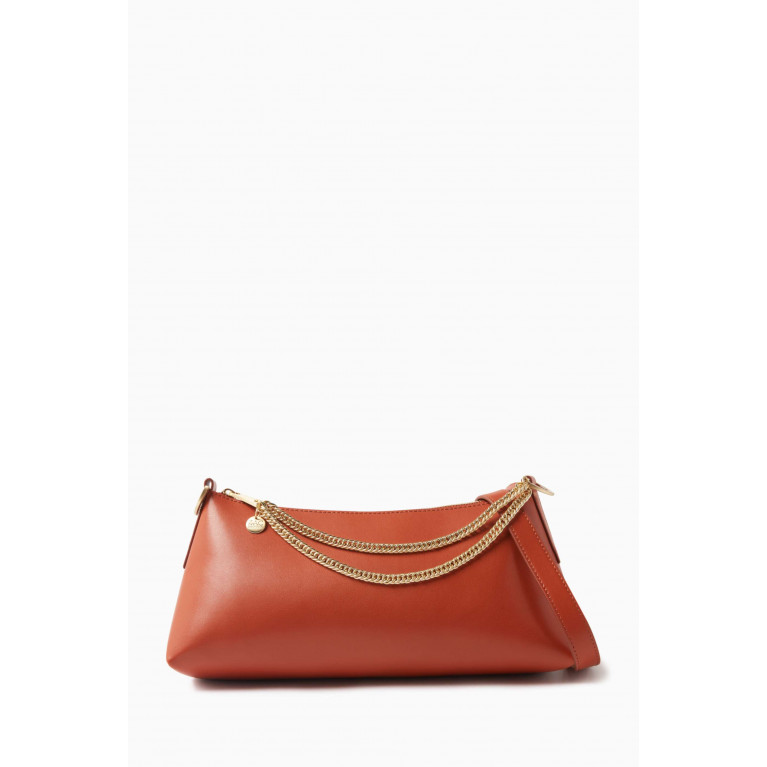 ZAC Zac Posen - Medium Posen Zip Top Shoulder Bag in Soft Leather Brown