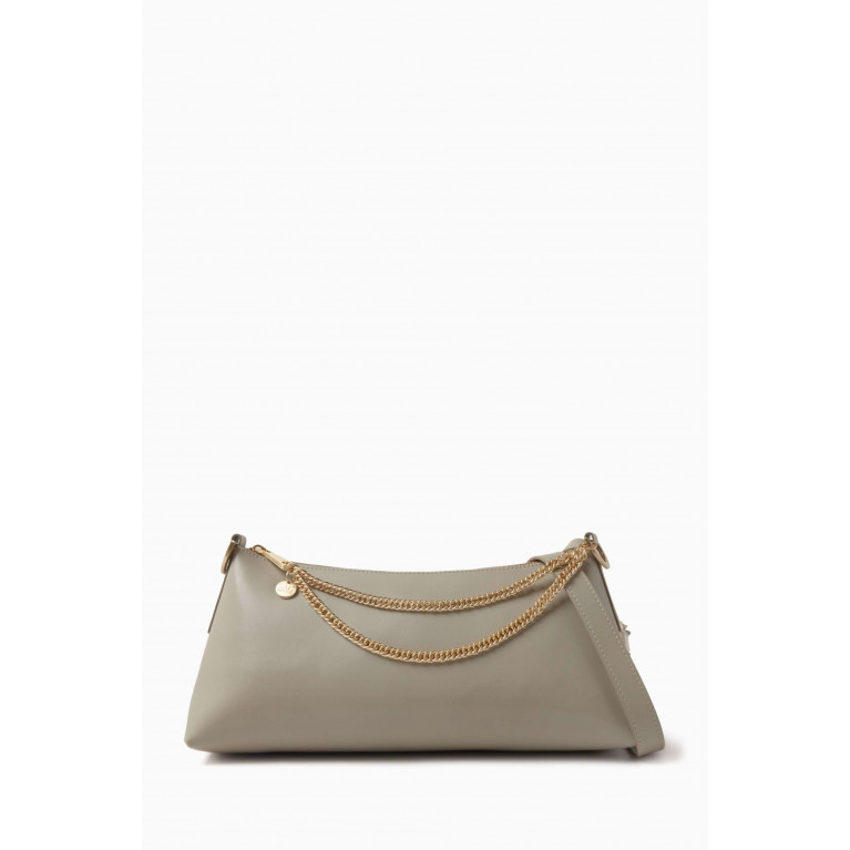 ZAC Zac Posen - Medium Posen Zip Top Shoulder Bag in Soft Leather Grey