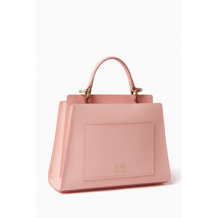 ZAC Zac Posen - Small Earthette Double Compartment Top Handle Bag in Soft Leather Pink