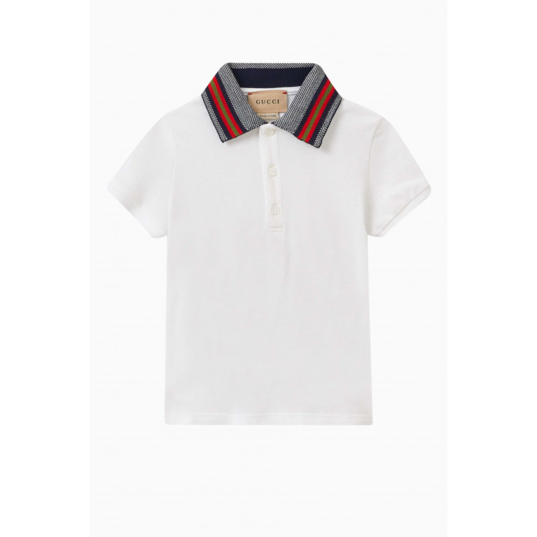 Gucci - Web Polo Shirt in Stretch Cotton Piqué