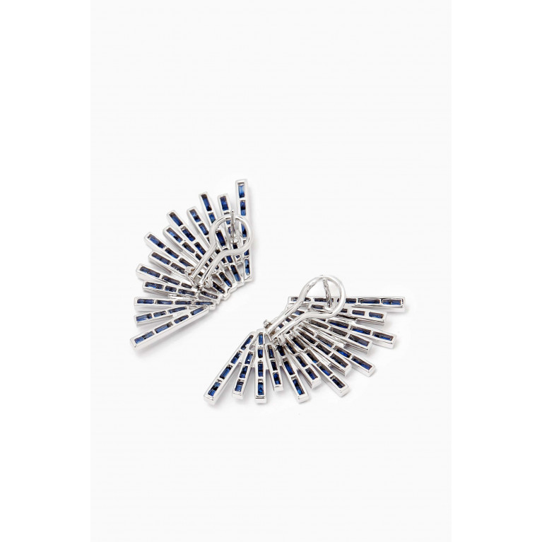 Maison H Jewels - Galaxy Blue Sapphire Earrings in 18kt White Gold