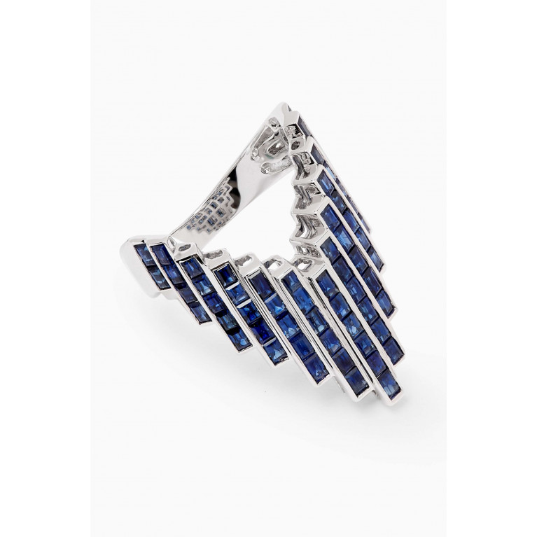 Maison H Jewels - Galaxy Blue Sapphire Ring in 18kt White Gold