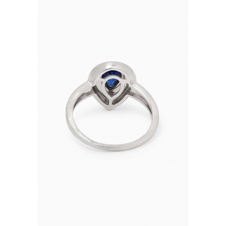 Maison H Jewels - Pear Blue Sapphire Pinky Ring in 18kt White Gold