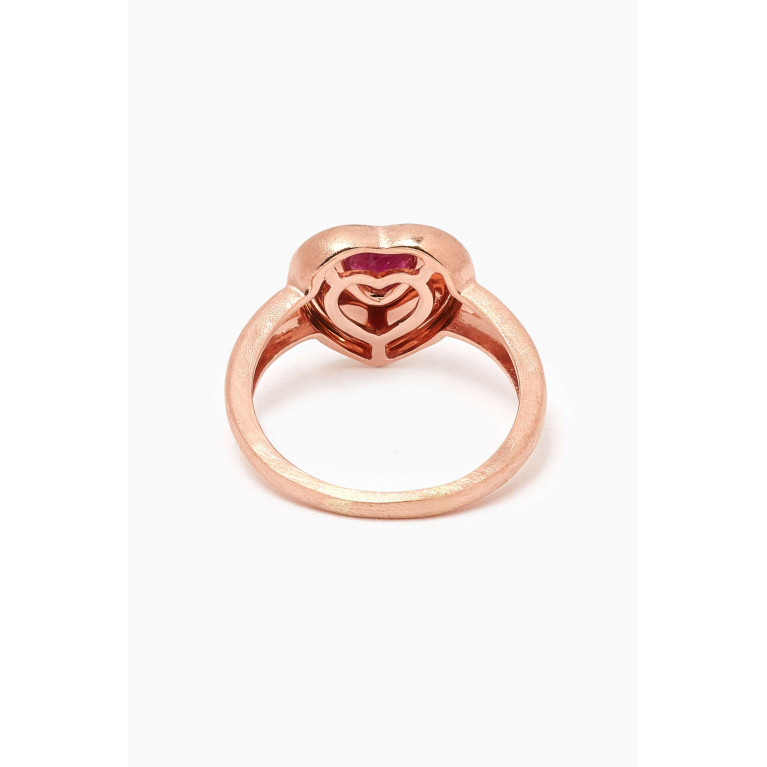 Maison H Jewels - Heart Ruby Pinky Ring in 18kt Rose Gold Red