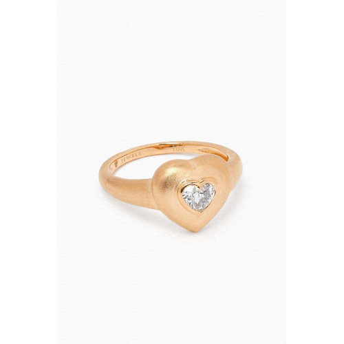 Maison H Jewels - Heart Diamond Pinky Ring in 18kt Yellow Gold White