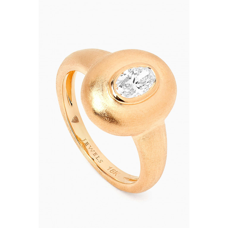 Maison H Jewels - Round Diamond Pinky Ring in 18kt Yellow Gold Yellow