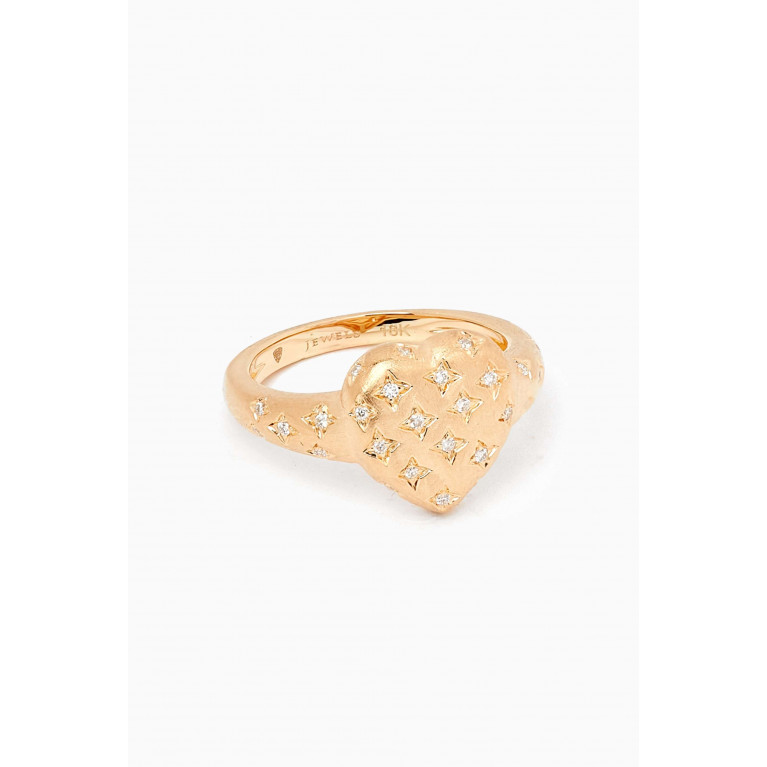 Maison H Jewels - Heart Pavé Diamond Pinky Ring in 18kt Gold