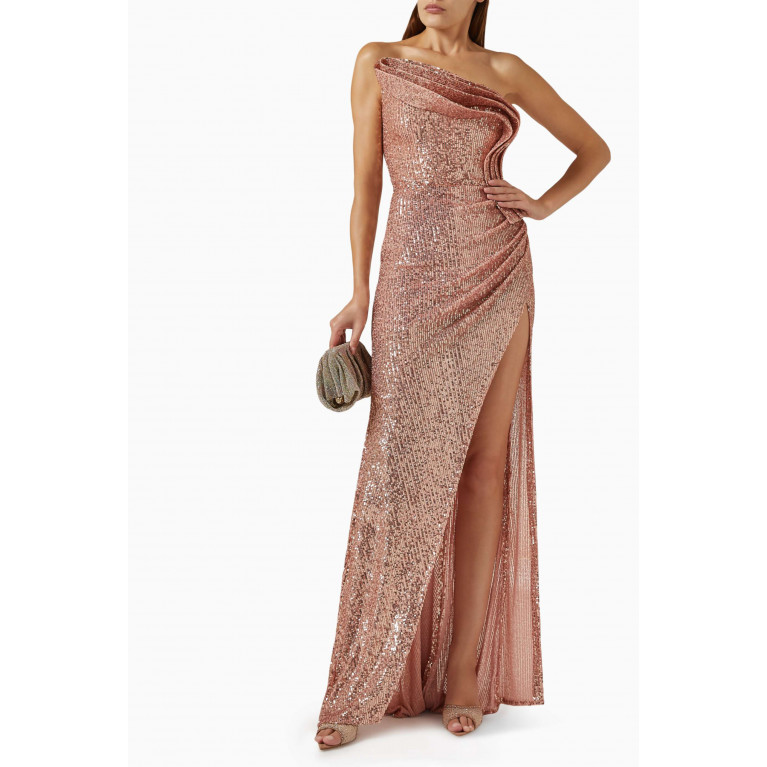 Nicole Bakti - Strapless Gown in Sequins
