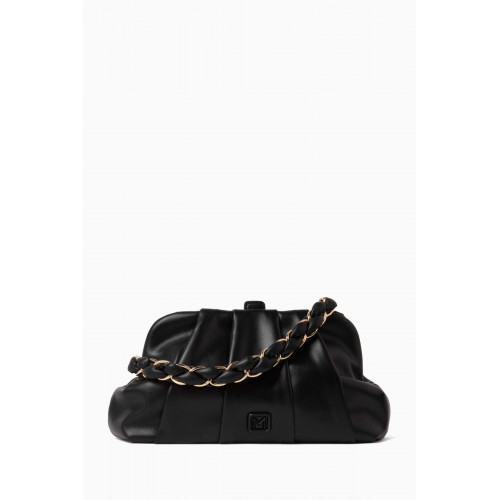 Marella - Wally Soft Clutch Bag in Faux Leather Black
