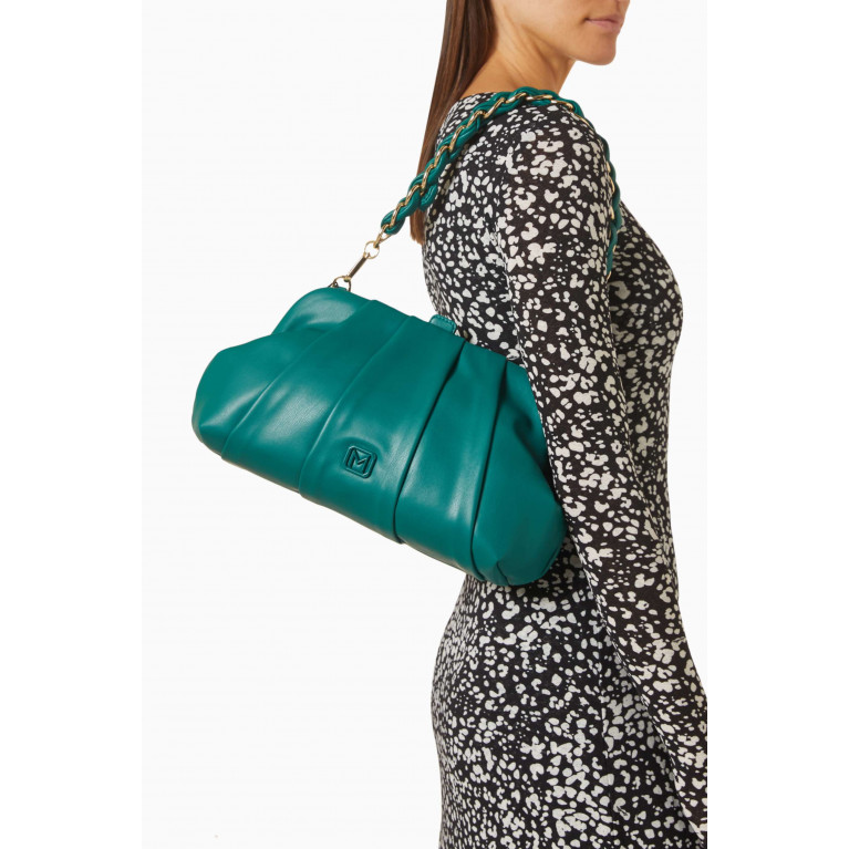 Marella - Wally Soft Clutch Bag in Faux Leather Green