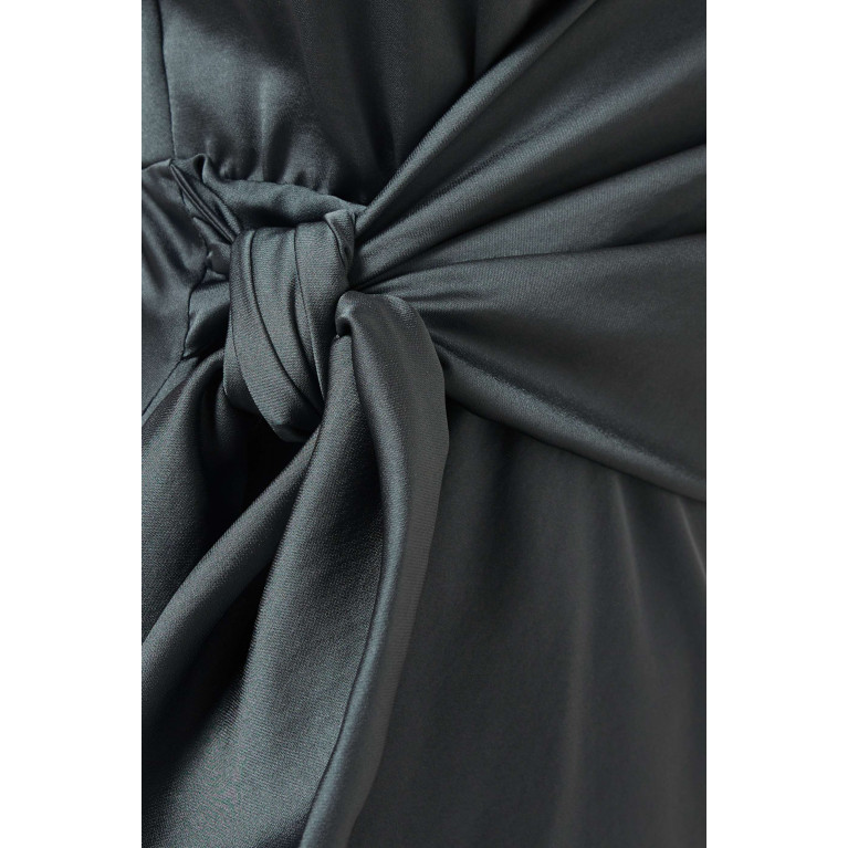 Marella - Sion Knotted Midi Dress in Satin Brown