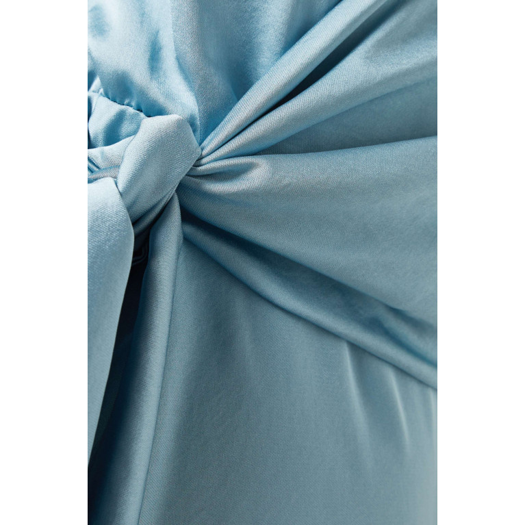 Marella - Sion Knotted Midi Dress in Satin Blue