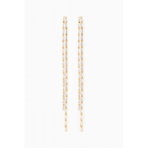 Crystal Haze - Capri Crystal Drop Earrings in 18kt Gold-plated Brass