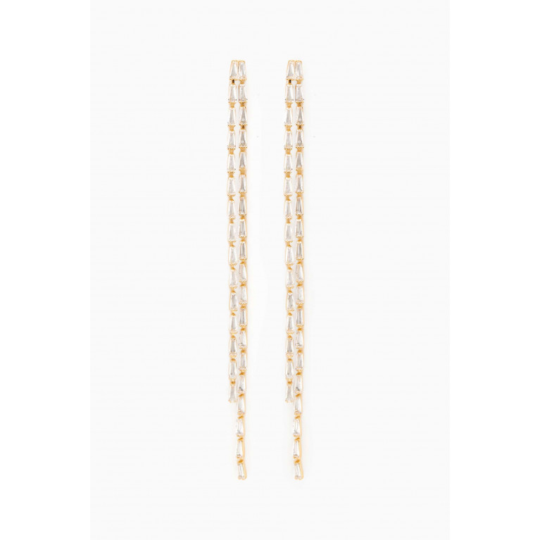 Crystal Haze - Capri Crystal Drop Earrings in 18kt Gold-plated Brass