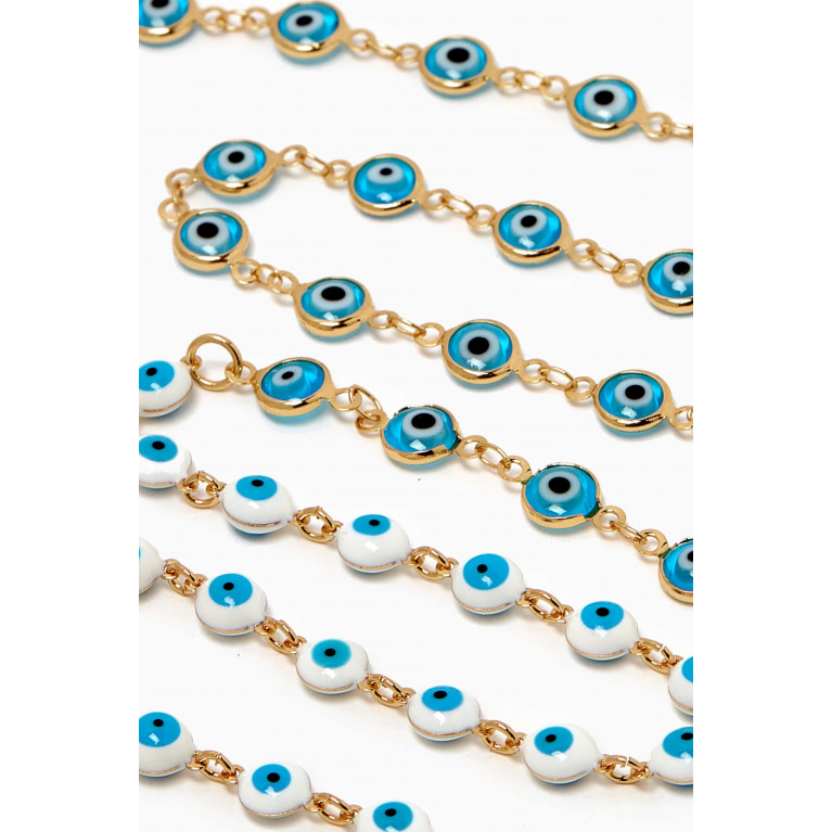 Crystal Haze - Nazar Evil Eye Necklace in 18kt Gold-plated Brass