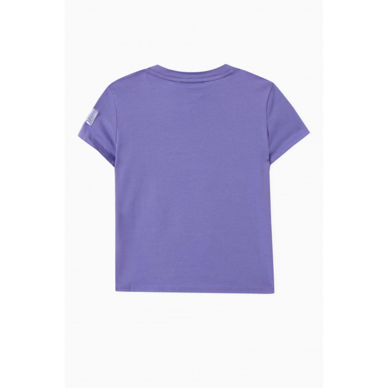 Emporio Armani - EA7 Train Colour Block Logo T-Shirt in Cotton Purple