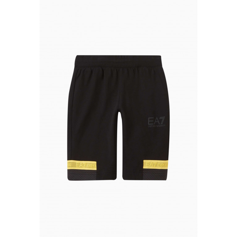 Emporio Armani - EA7 Logo Bermuda Shorts in Cotton Black