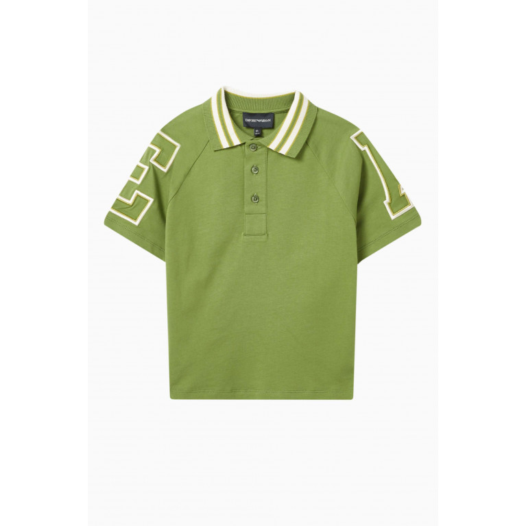 Emporio Armani - EA Logo Polo Shirt in Cotton Green