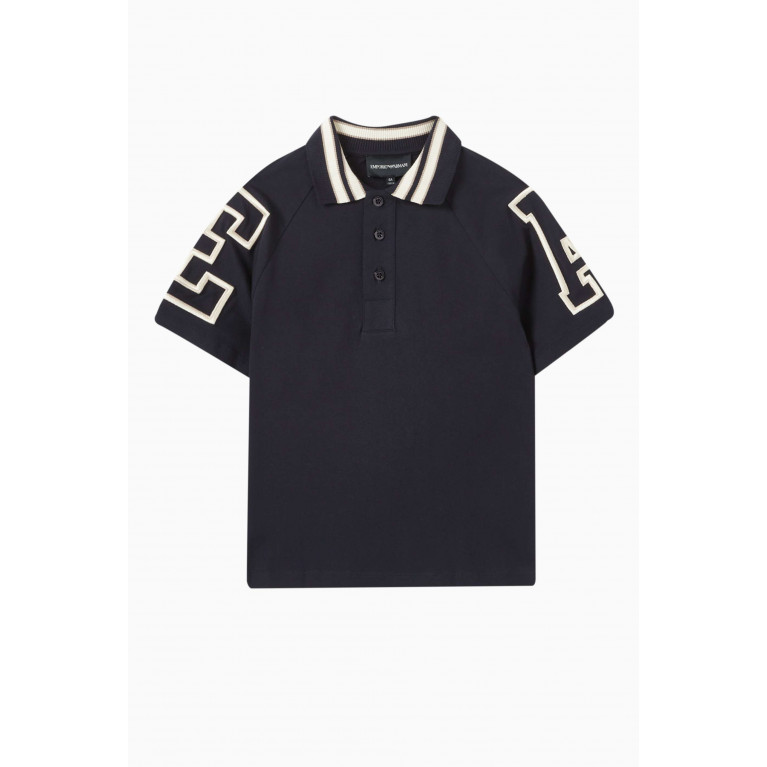 Emporio Armani - EA Logo Polo Shirt in Cotton Blue