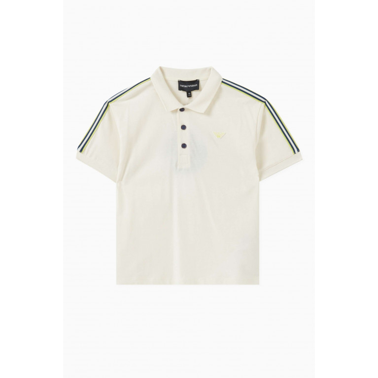 Emporio Armani - EA Logo Polo Shirt in Cotton White