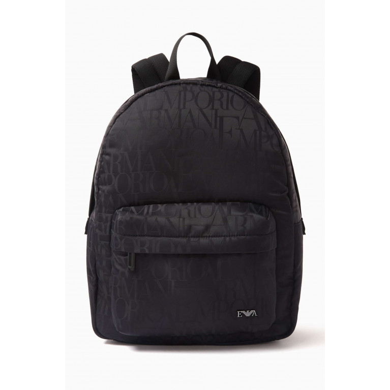 Emporio Armani - All-over EA Logo Backpack in Nylon