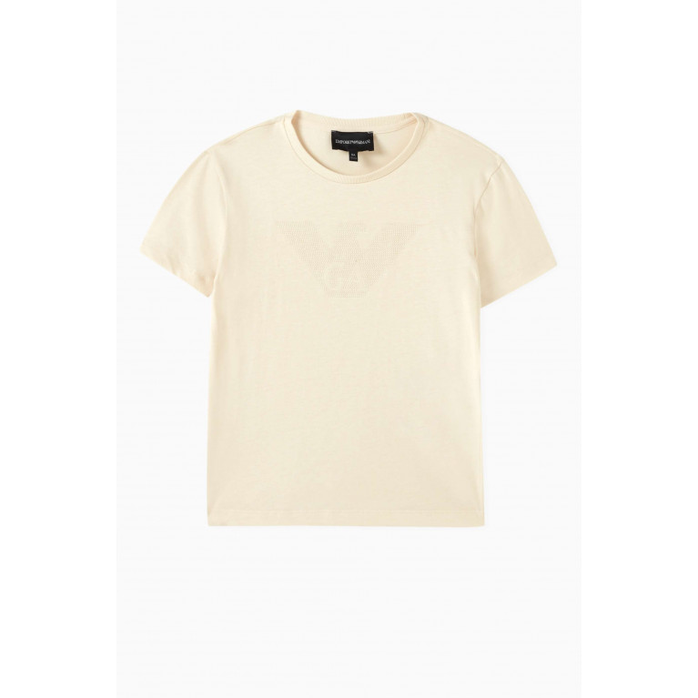Emporio Armani - Embellished Logo T-Shirt in Cotton Neutral
