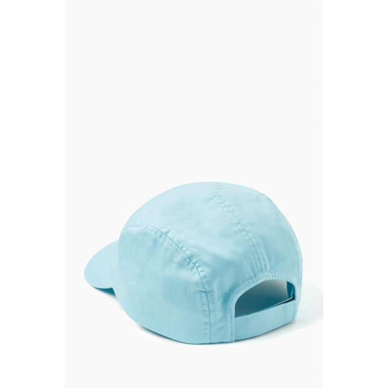 Emporio Armani - x The Smurfs Logo Baseball Hat in Organic Cotton Twill Blue