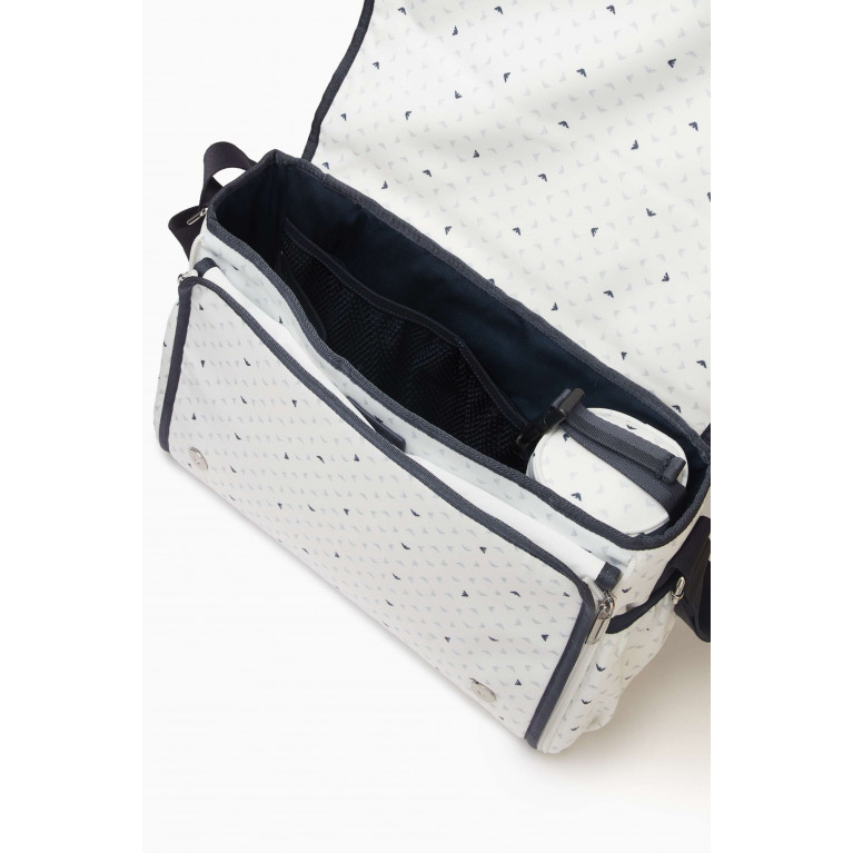 Emporio Armani - All-over Logo Diaper Bag in Nylon White