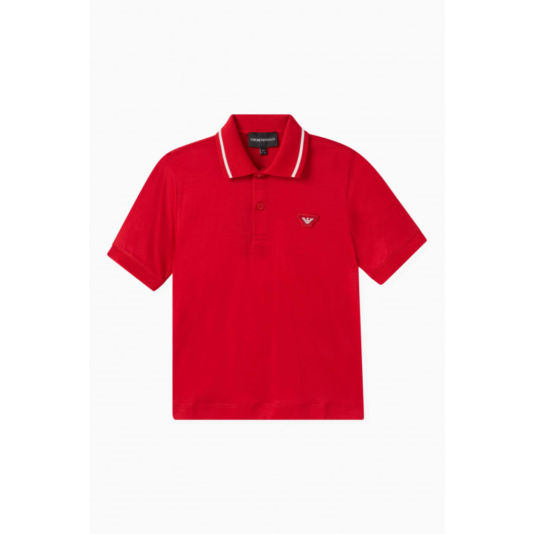 Emporio Armani - Chinese New Year Polo Shirt in Cotton-piqué Red