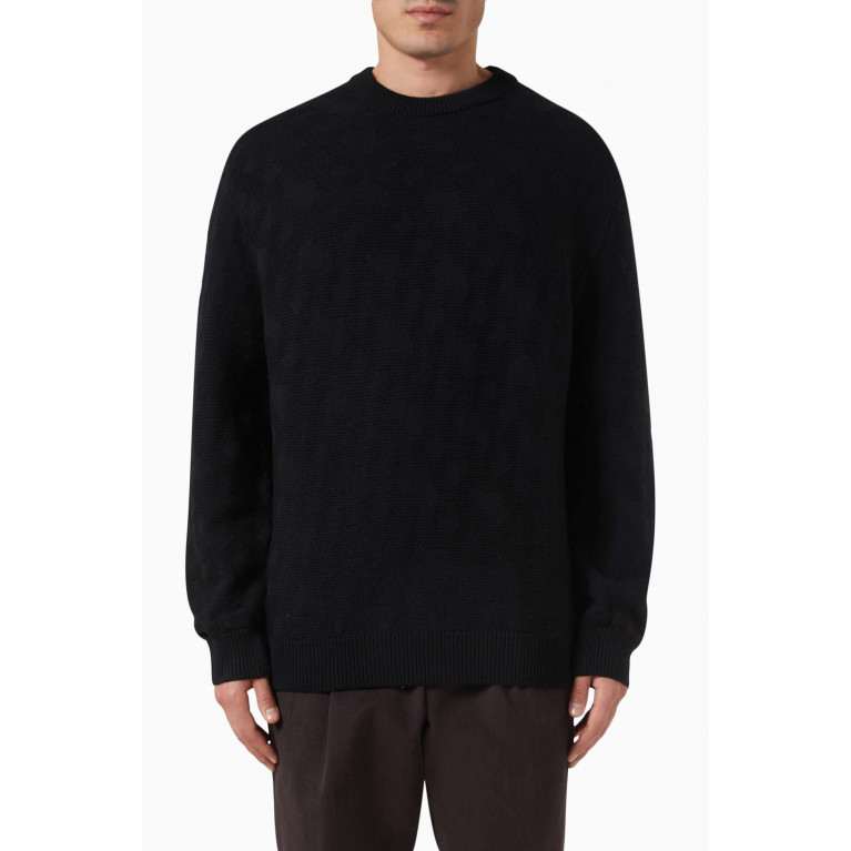 Boss - Graphic-jacquard Sweater in Virgin Wool Blend